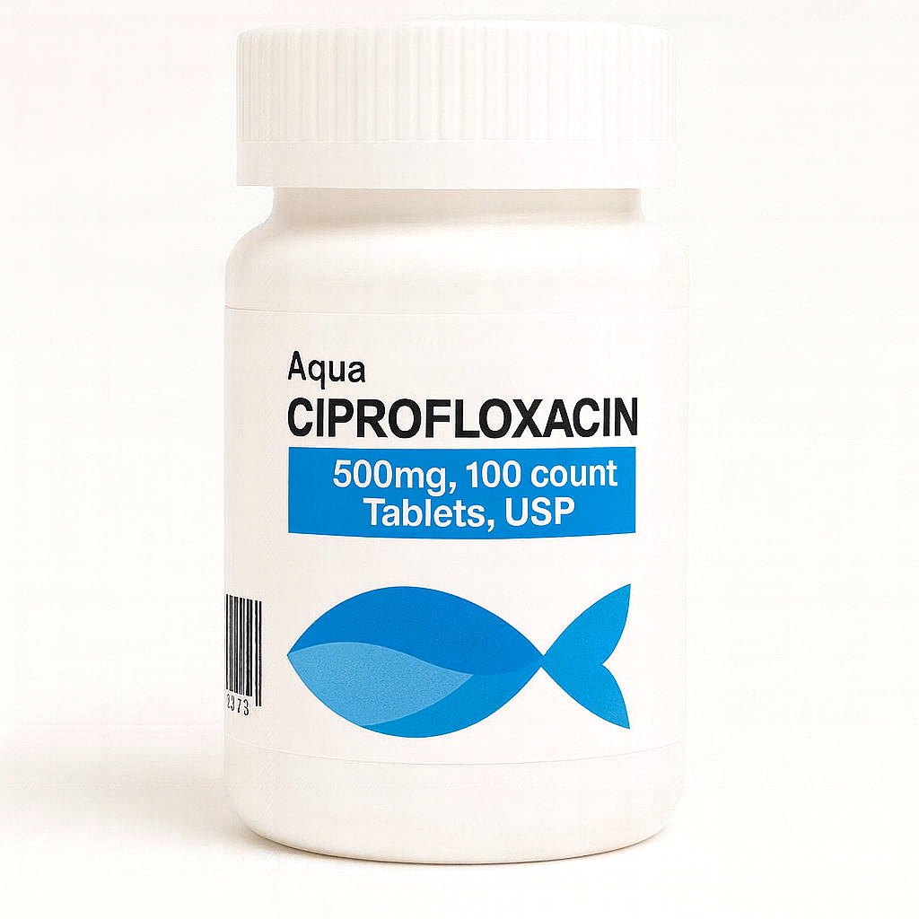 Fish Ciprofloxacin 500mg 100 Tablets – Trusted Broad-Spectrum Fish Antibiotic
